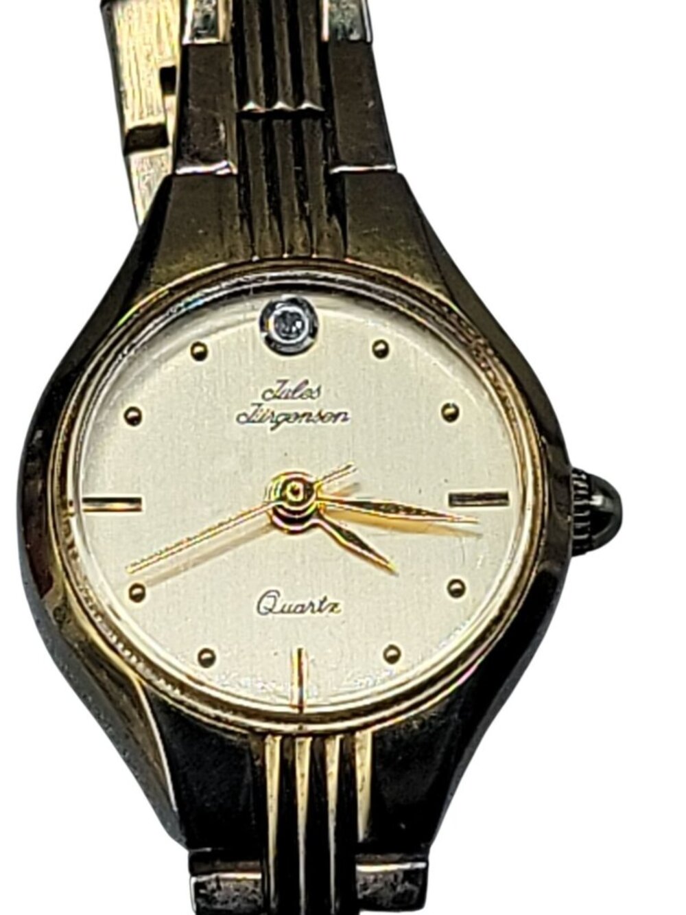 Jules Jurgensen Ladies Watch VTG 3208CH Diamond Accent 30mm Gold Plated 7" - Picture 3 of 16